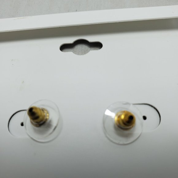 Nordstrom gold hoop earring with pink polymer clay - Picture 3 of 4